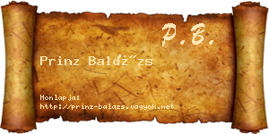 Prinz Balázs névjegykártya